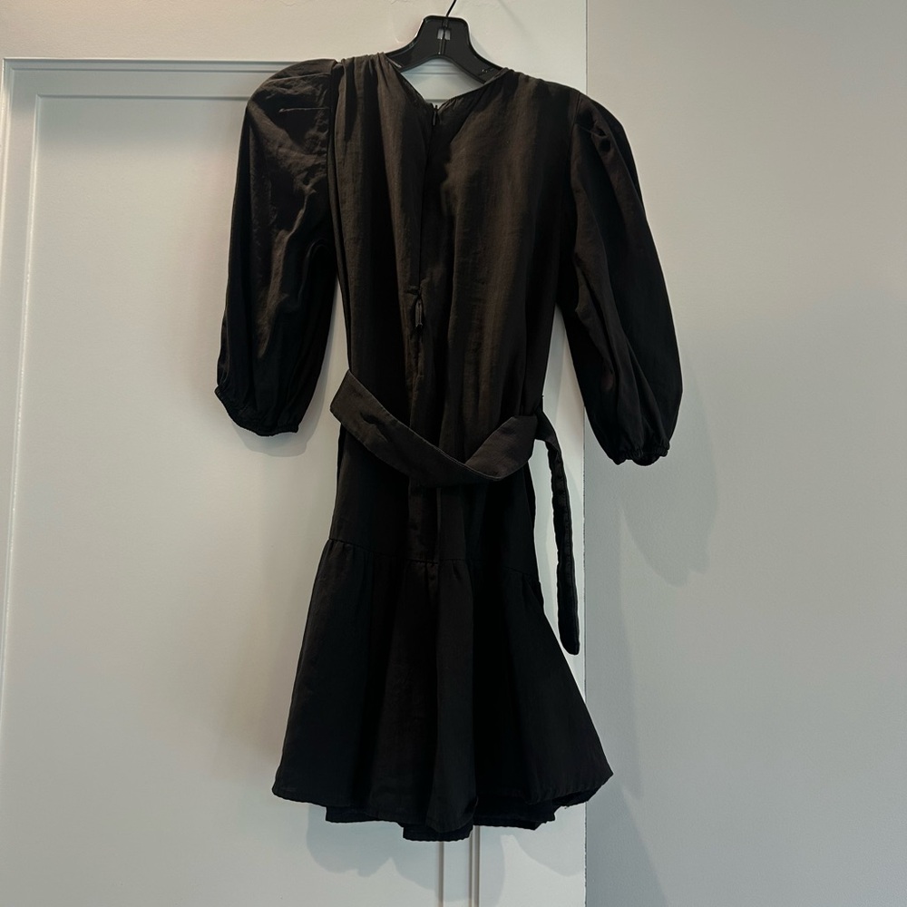Elegant Black Puff Sleeve Dress